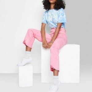 Pink Highest Rise Straight Jeans